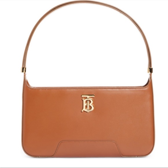 🔴SOLD🔴 BURBERRY Classic Bundle- TB Monogram Bag Tan & Check Pink Scarf - Picture 15 of 16